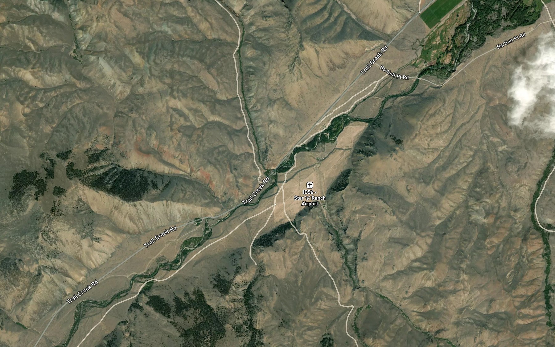 Satellite map of the Burnt Creek