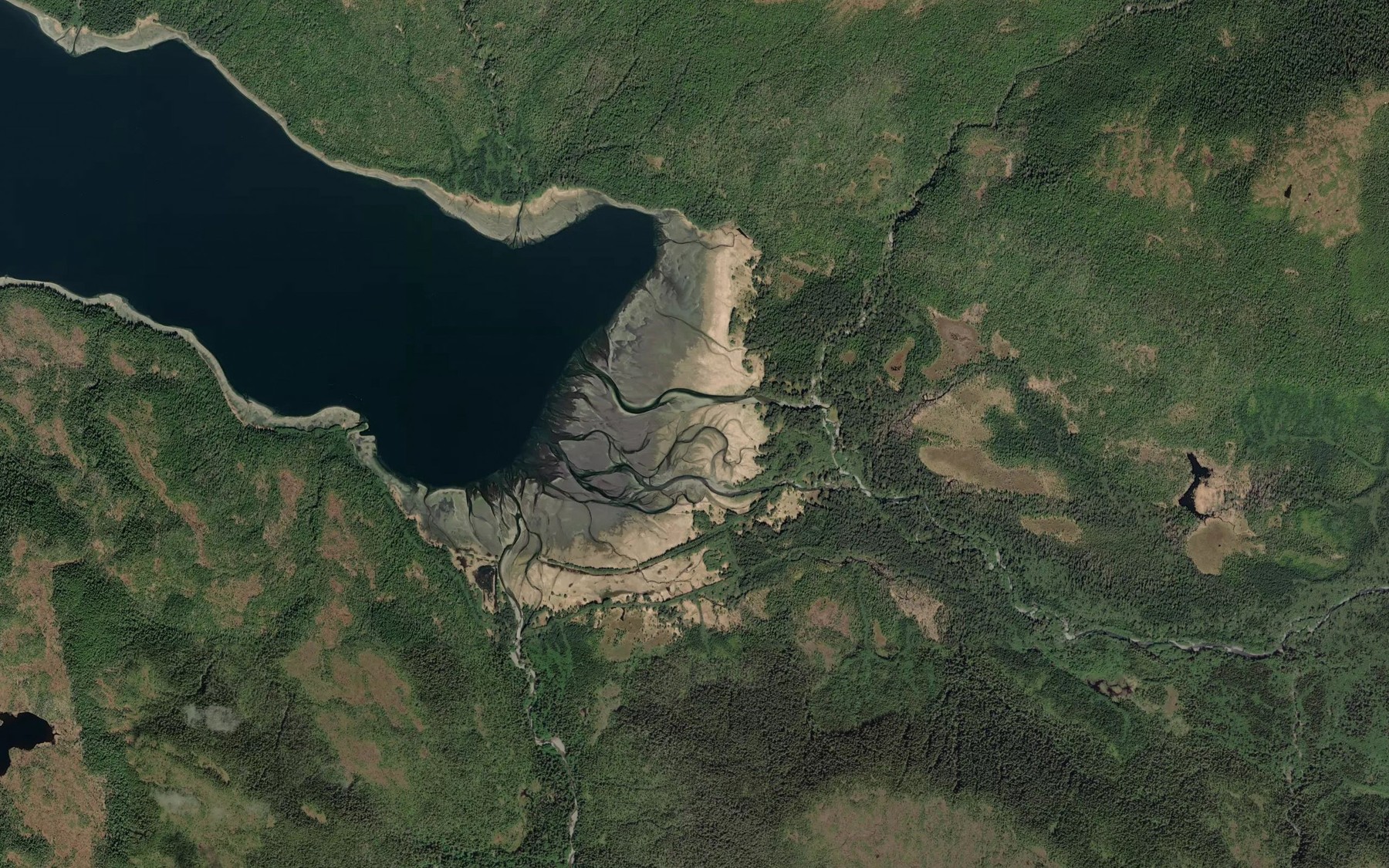 Satellite map of the Fish Bay Creek