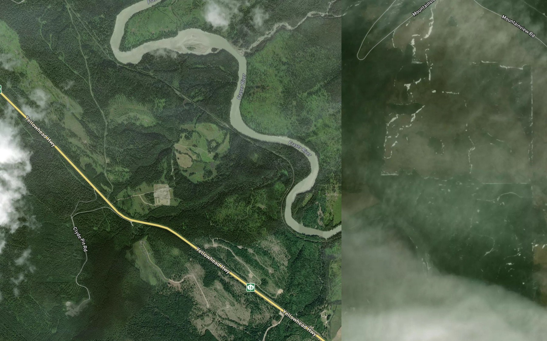 Satellite map of the McIntosh Creek