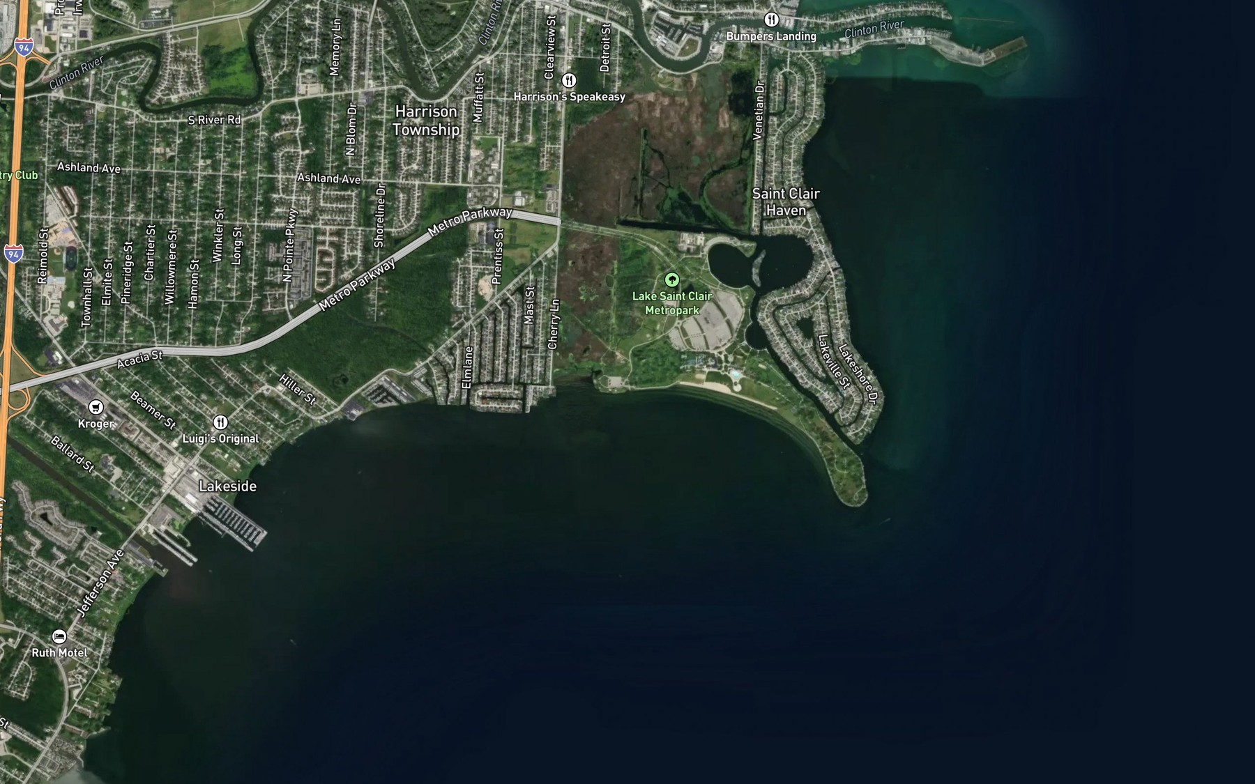 Satellite map of the Point Rosa