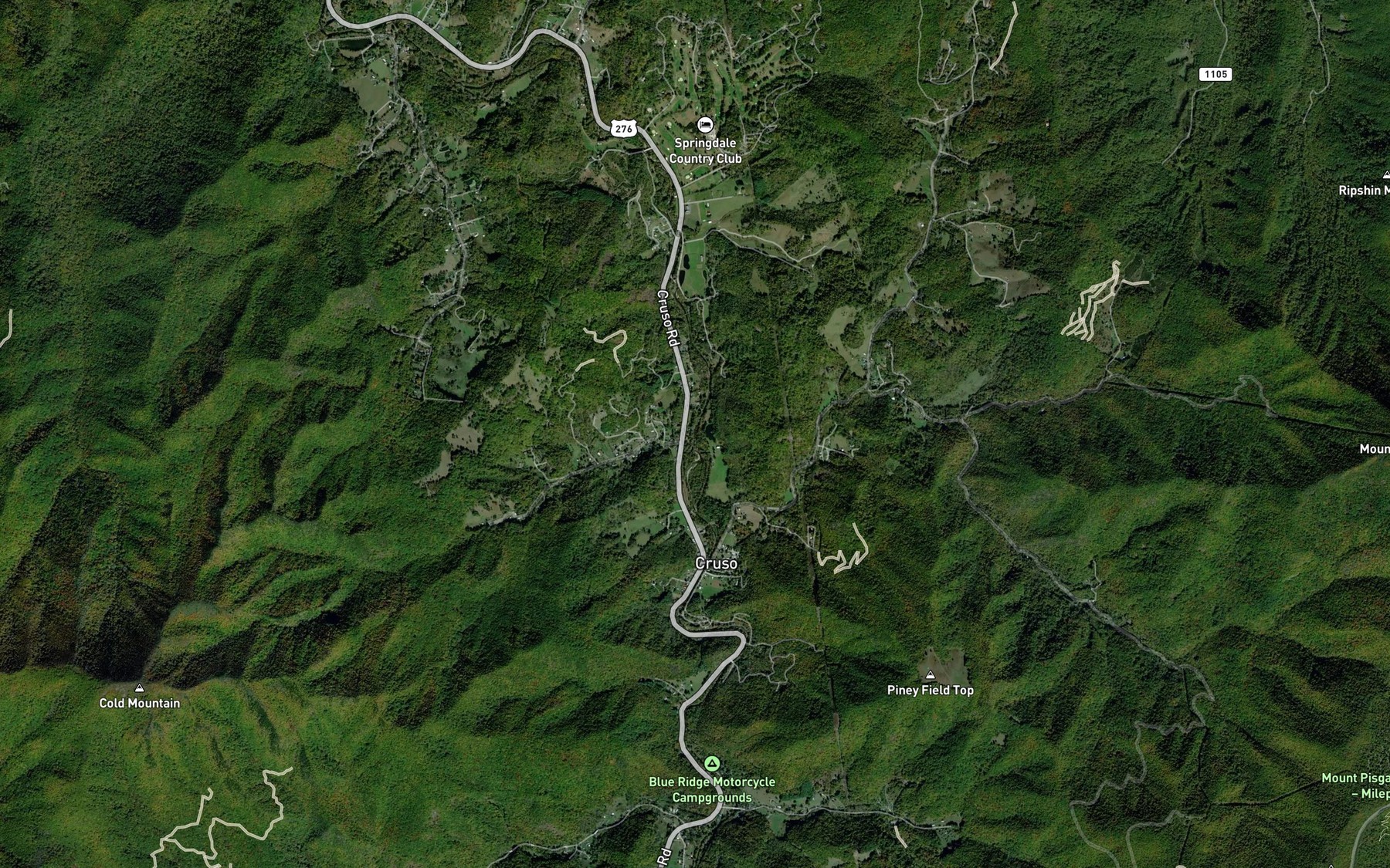 Satellite map of the Cold Creek