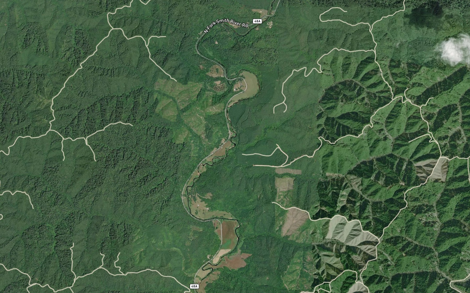 Satellite map of the Sulphur Creek