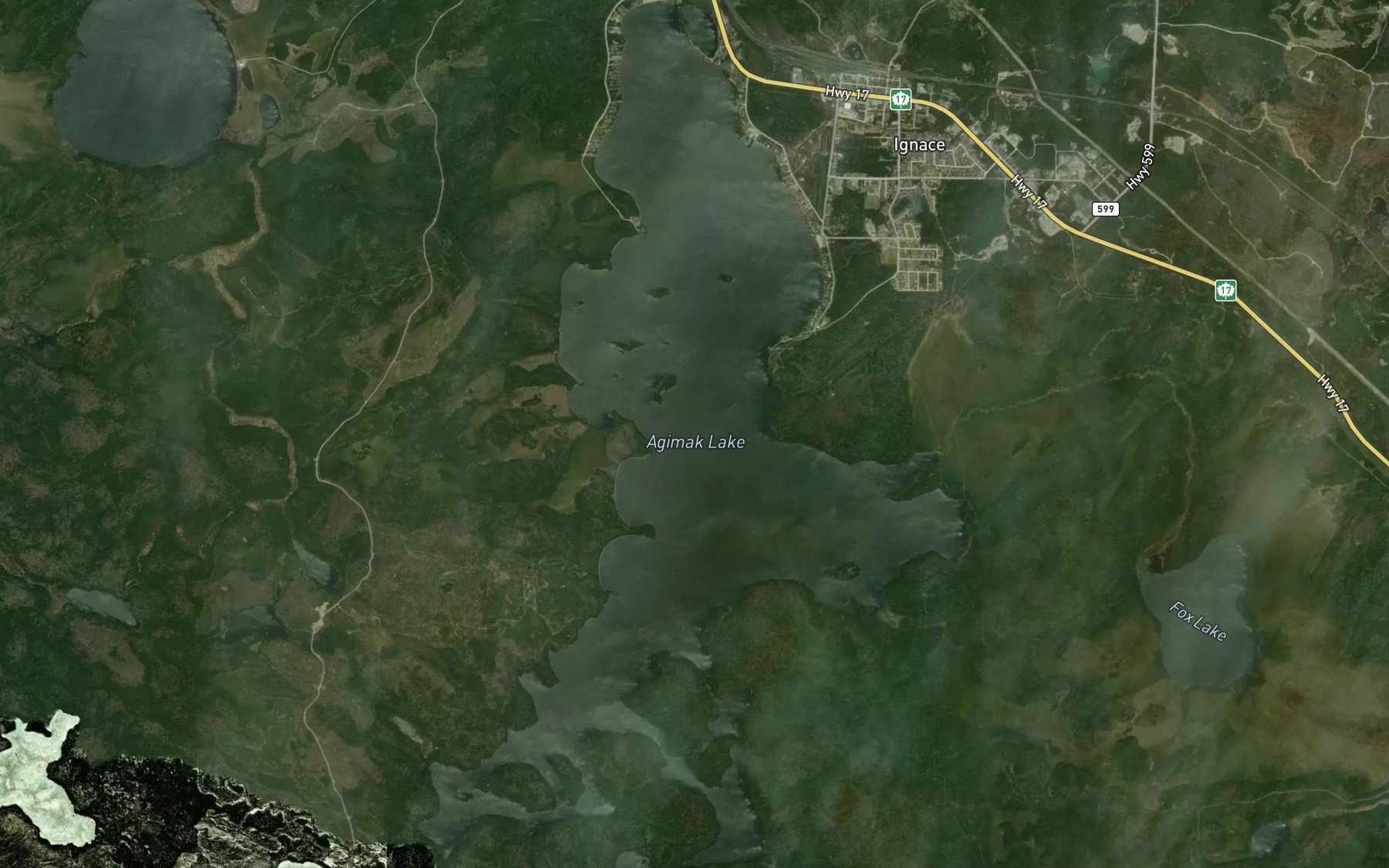 Satellite map of the Agimak Lake