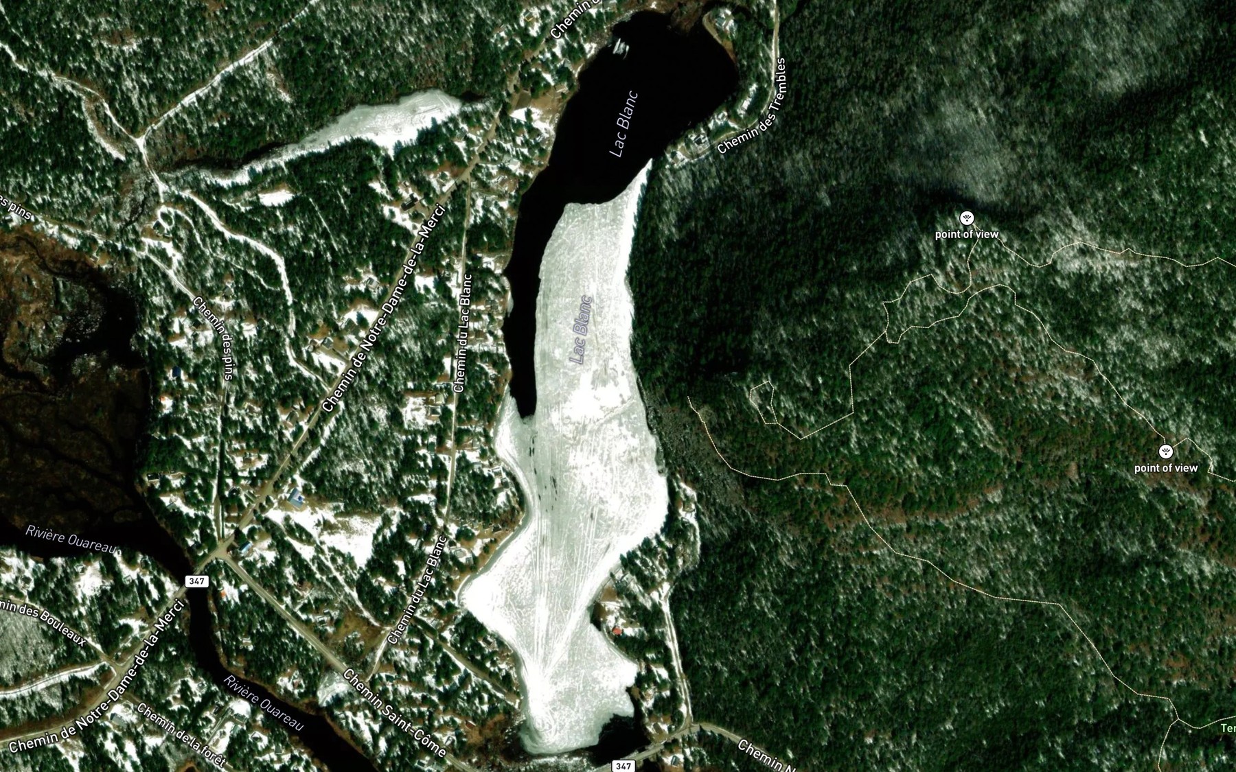 Satellite map of the Lac Blanc
