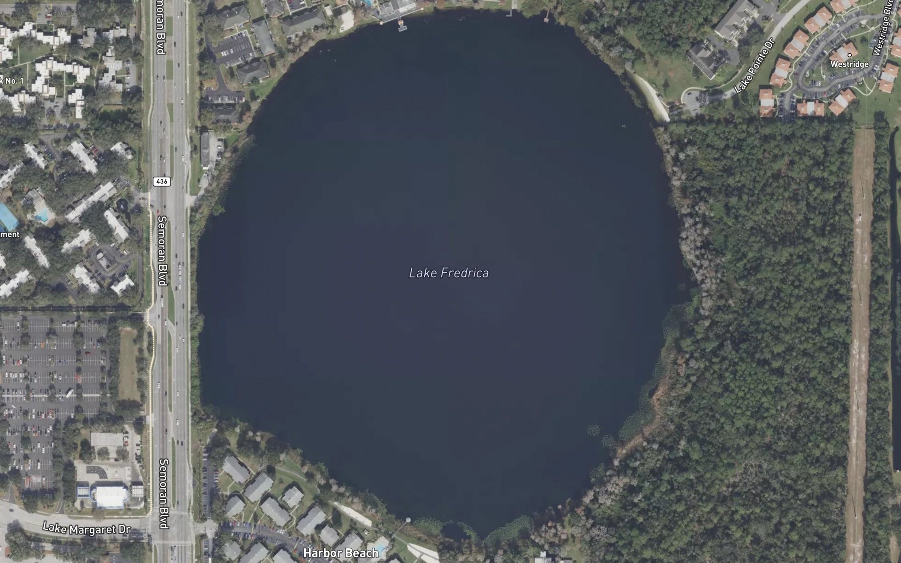 Satellite map of the Lake Fredrica