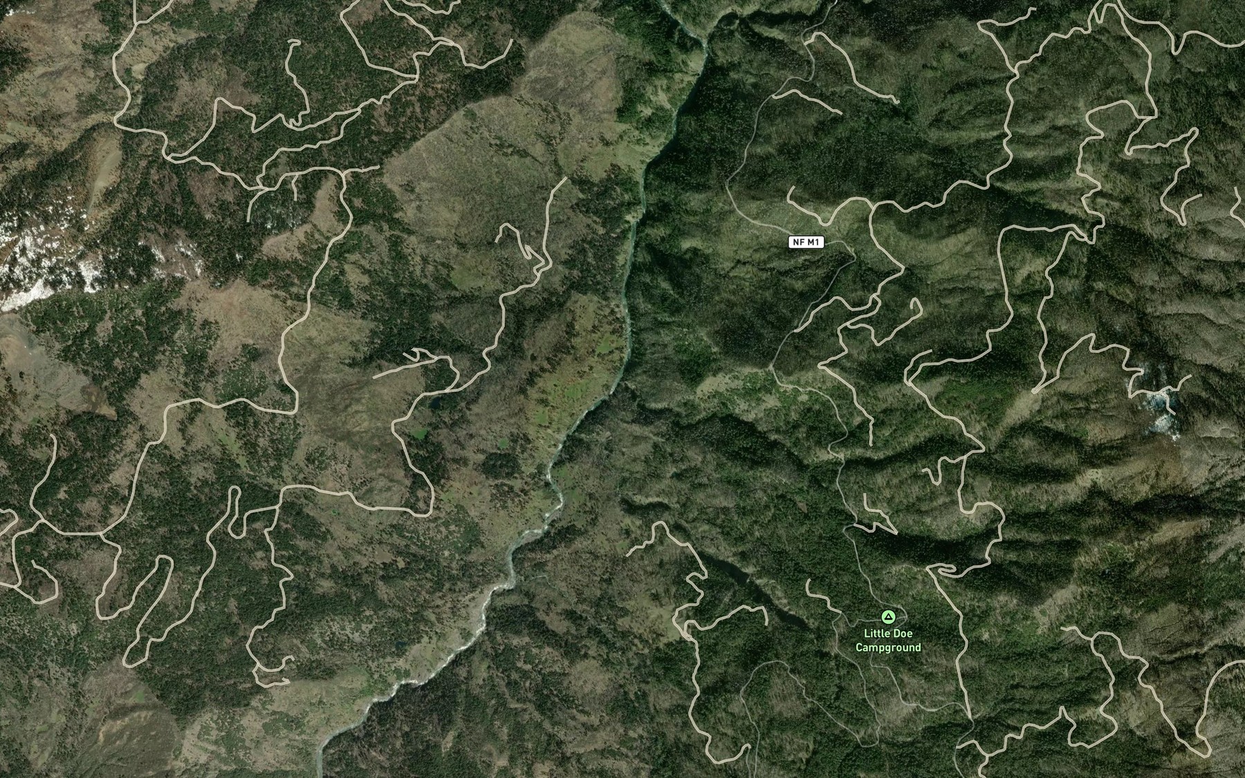 Satellite map of the Bear Creek