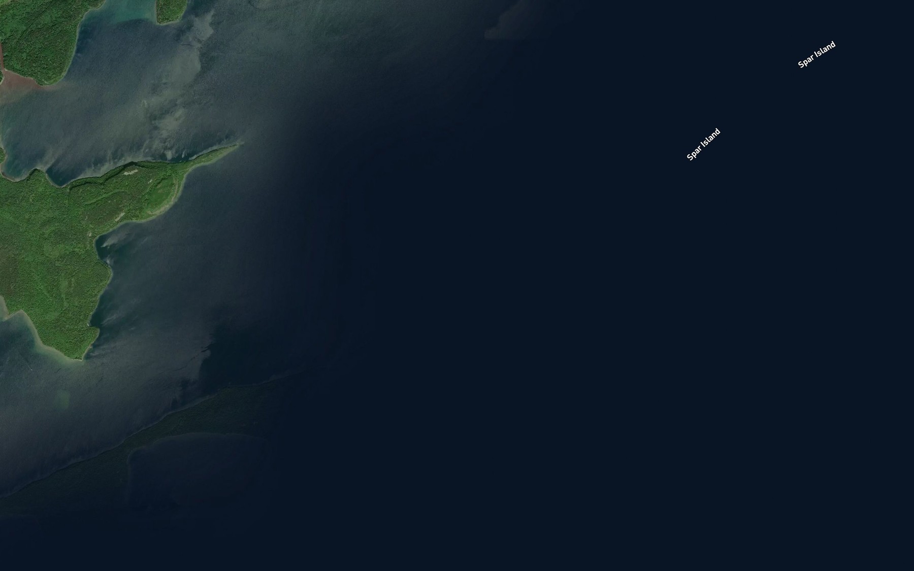 Satellite map of the Spar Channel