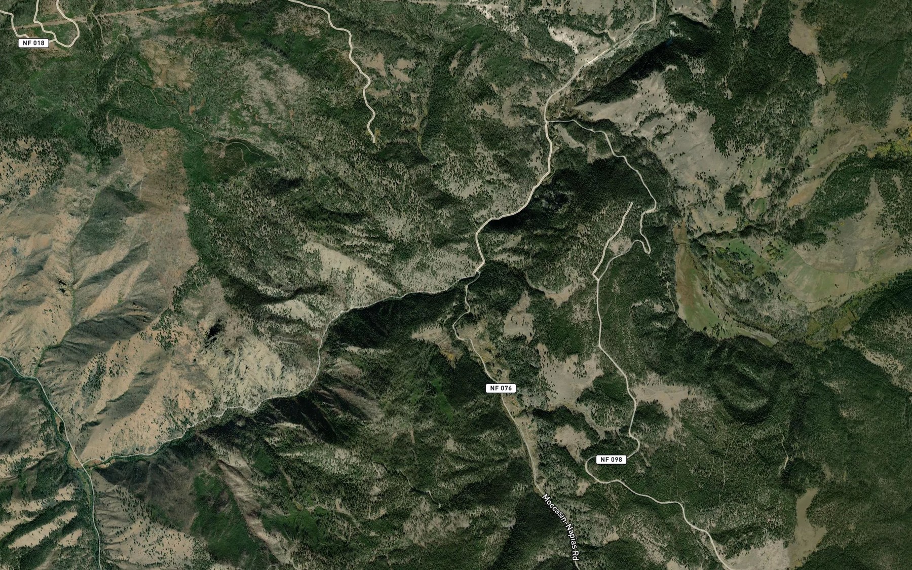 Satellite map of the Moccasin Creek