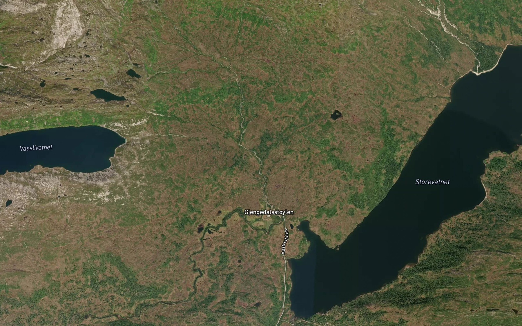 Satellite map of the Stoylselva