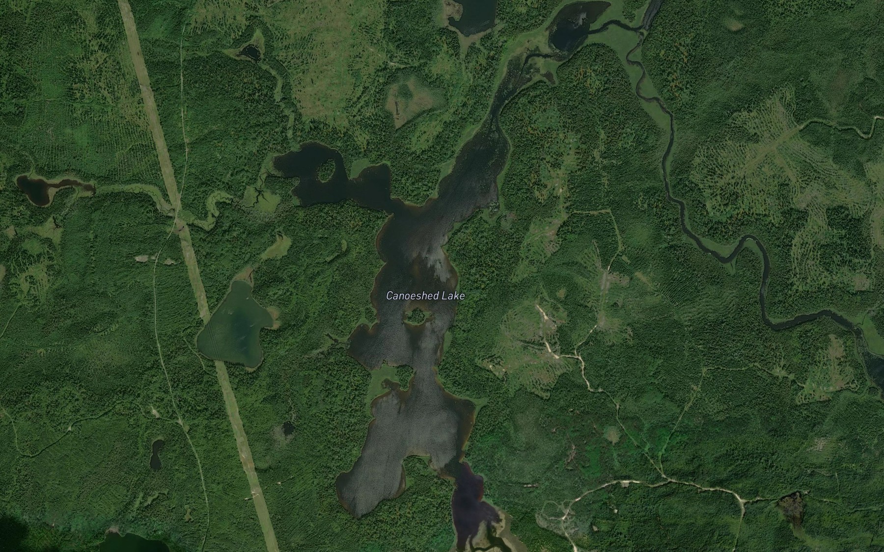 Satellite map of the Canoeshed Lake