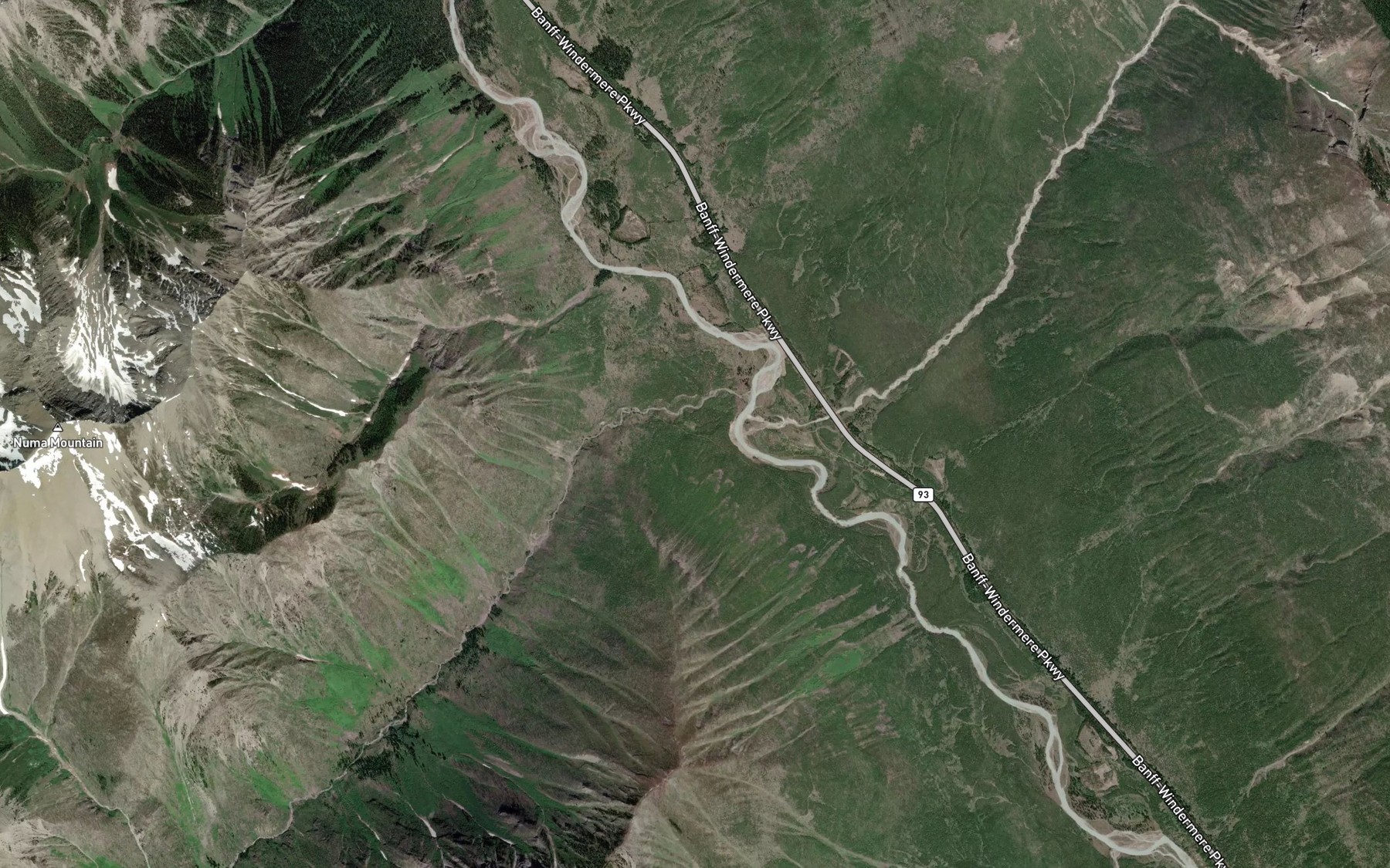 Satellite map of the Hawk Creek