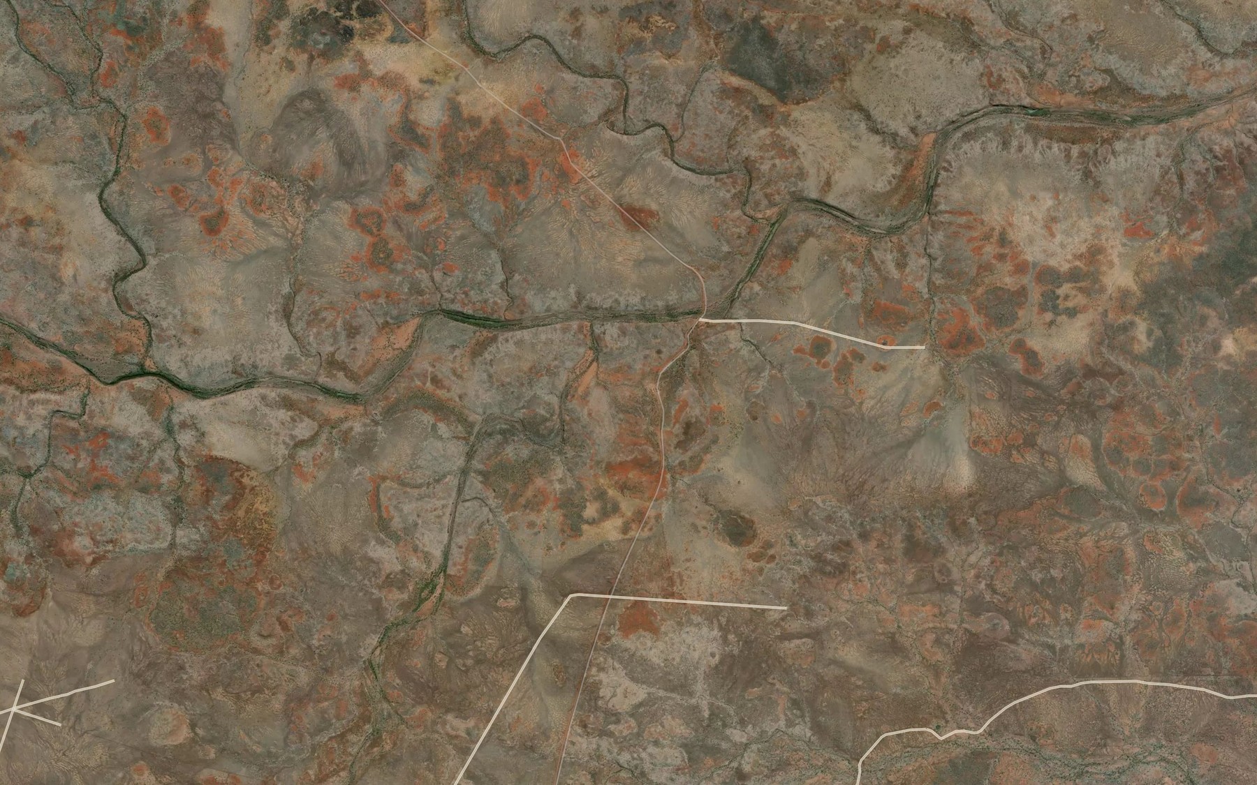 Satellite map of the Hut Creek