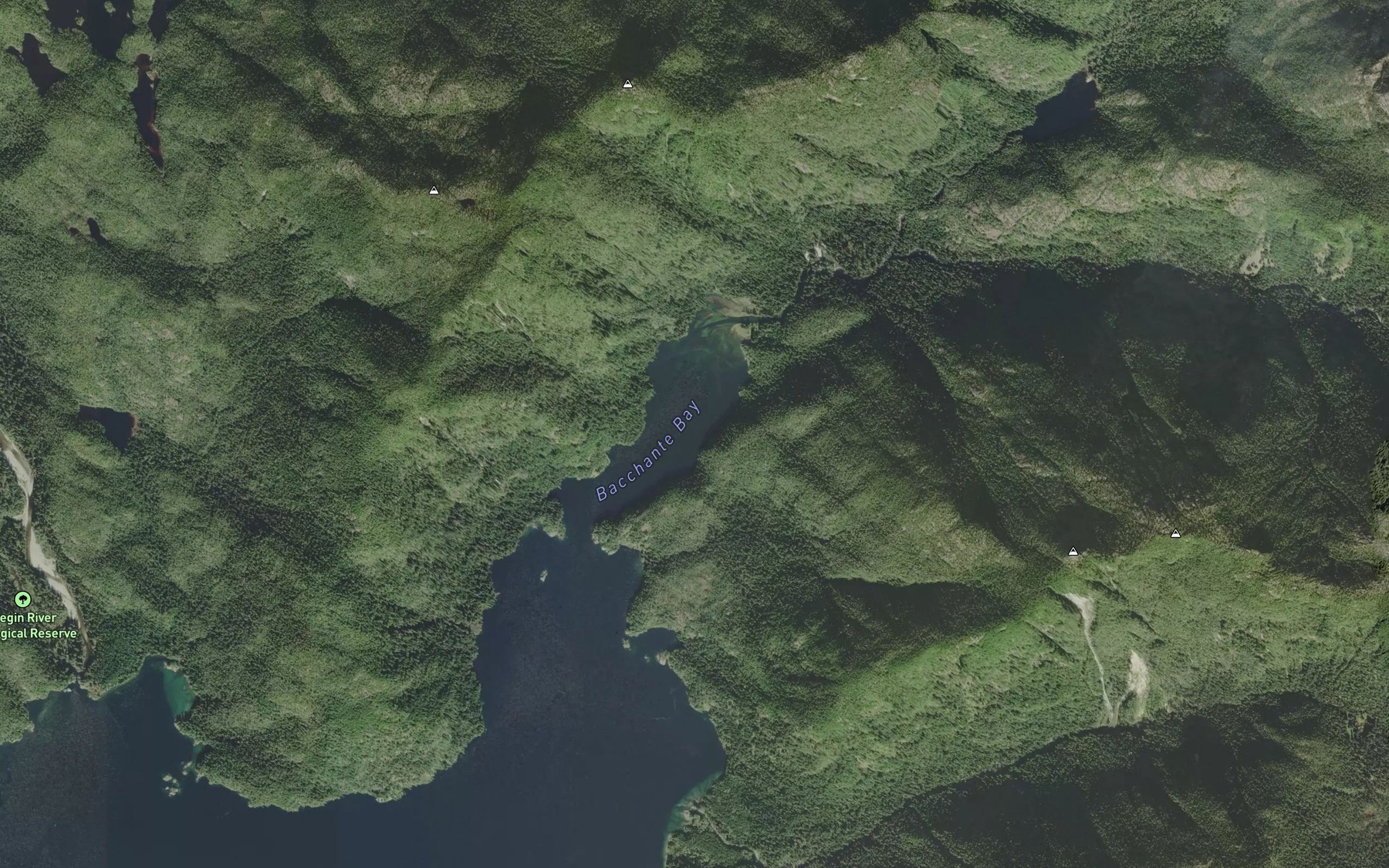 Satellite map of the Watta Creek