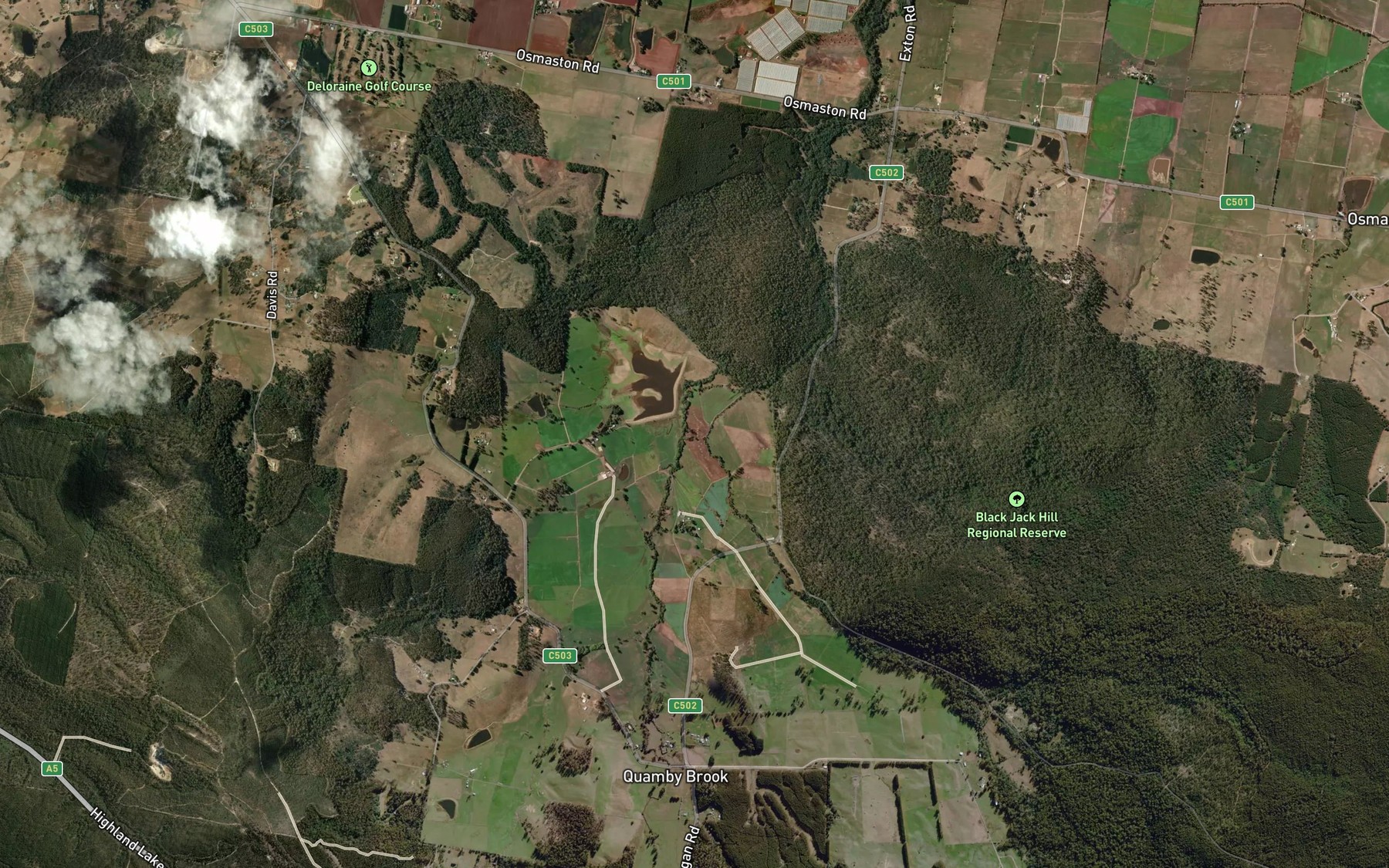 Satellite map of the Eden Rivulet
