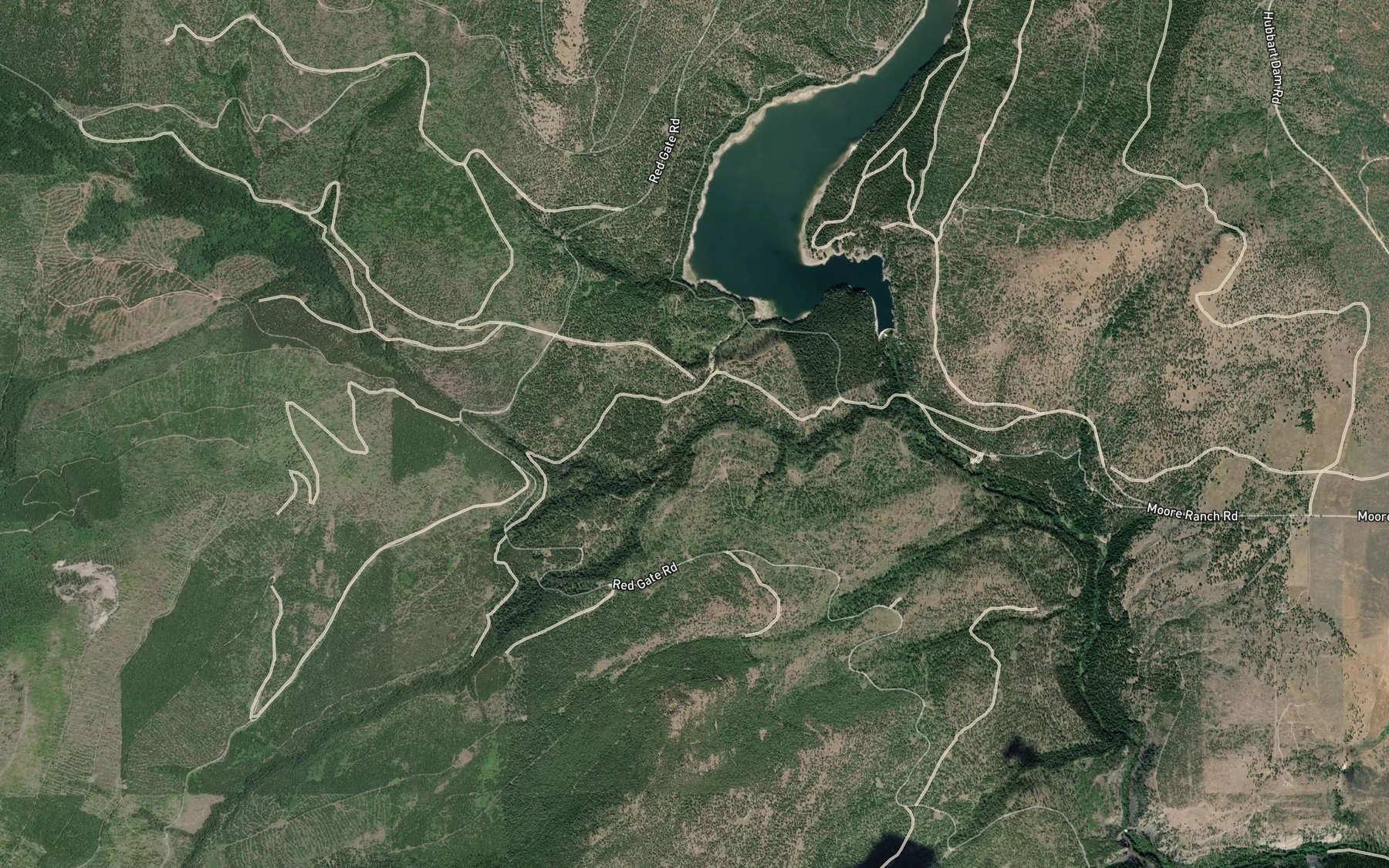 Satellite map of the Redmond Creek