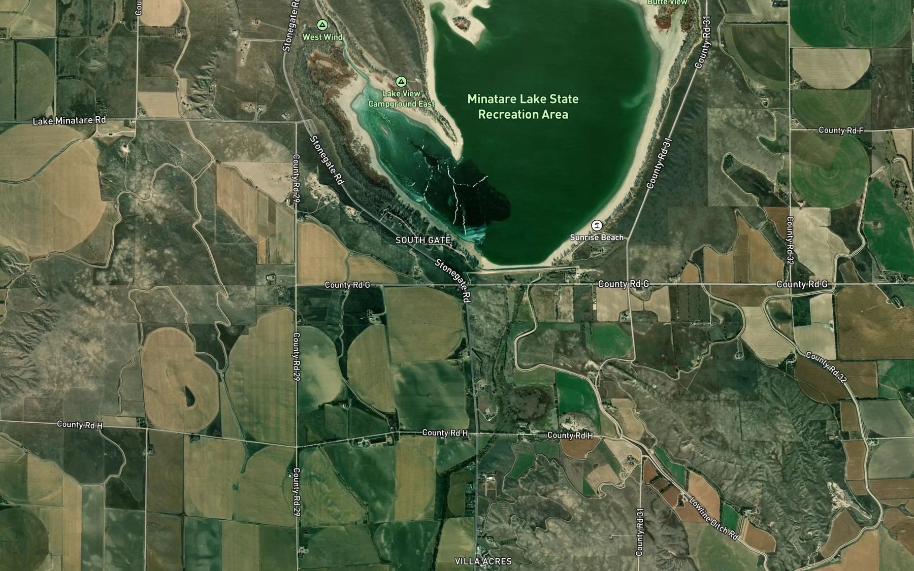 Satellite map of the Lake Mintare