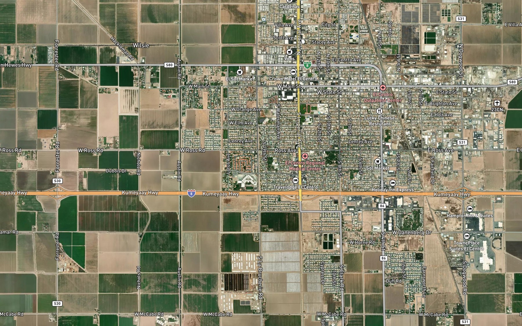 Satellite map of the Dahlia Canal