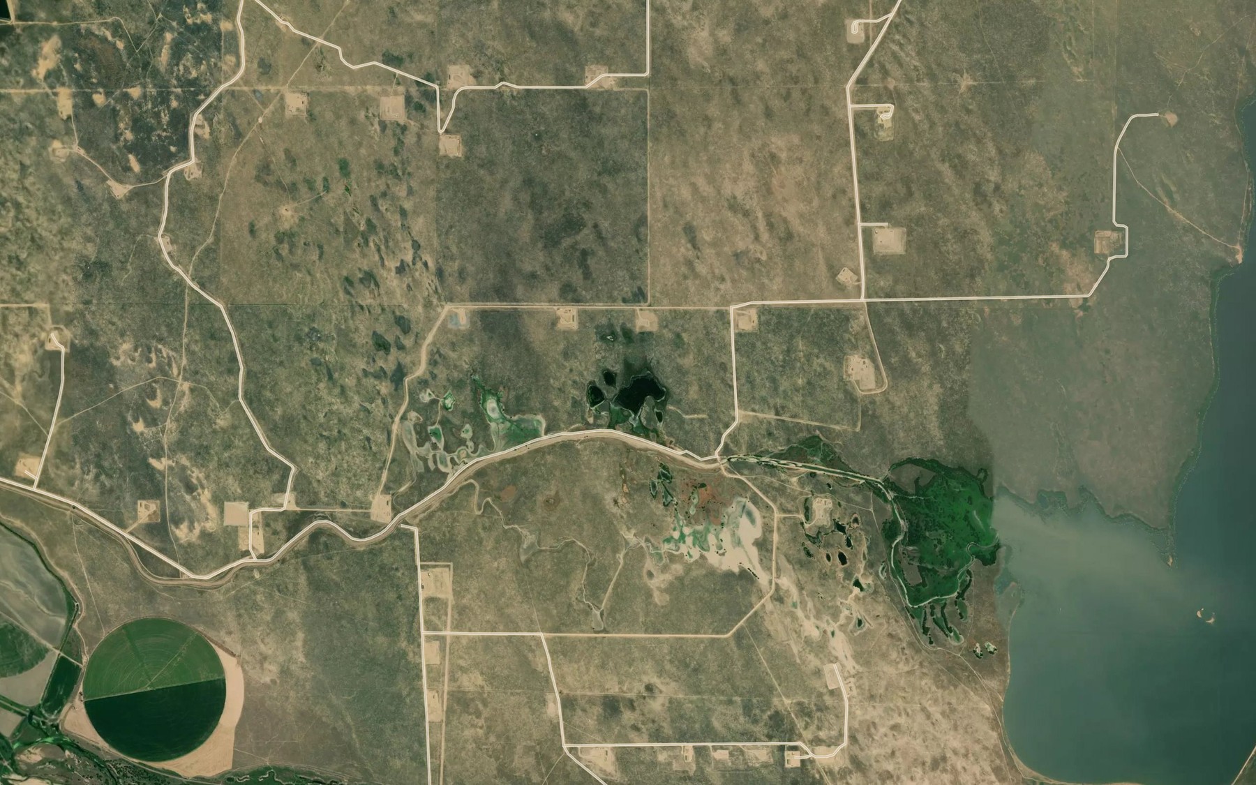 Satellite map of the Seventy Holes Lake
