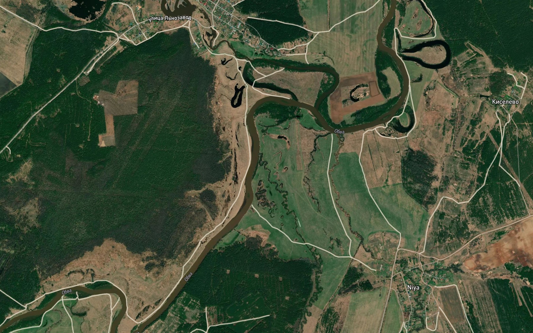 Satellite map of the Bol'shaya Niya