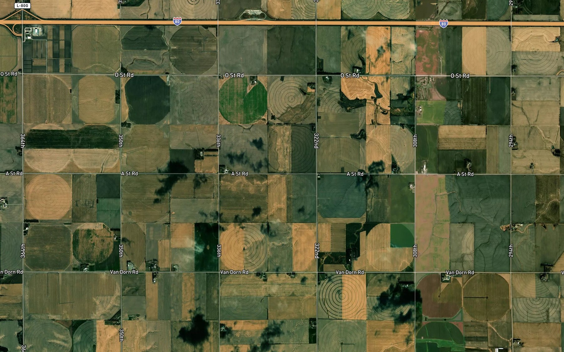 Satellite map of the Centerfield Reservoir