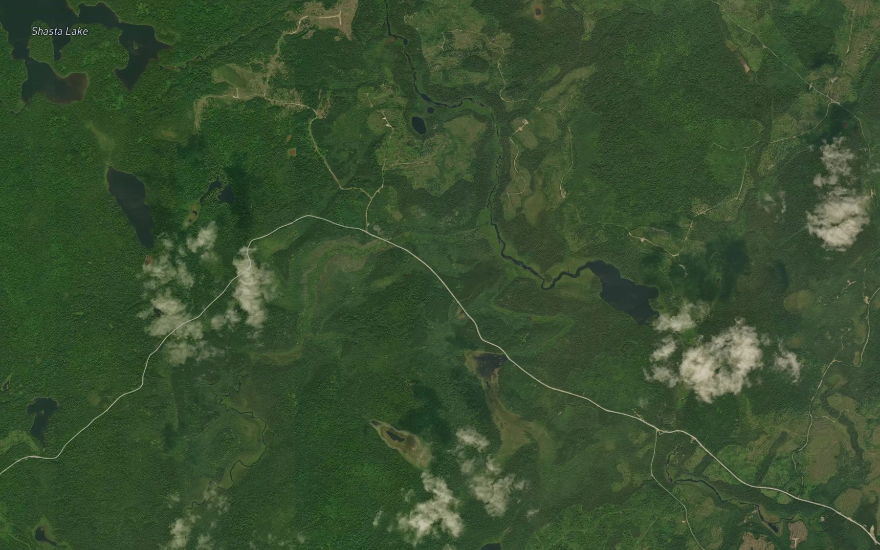 Satellite map of the Mank Creek