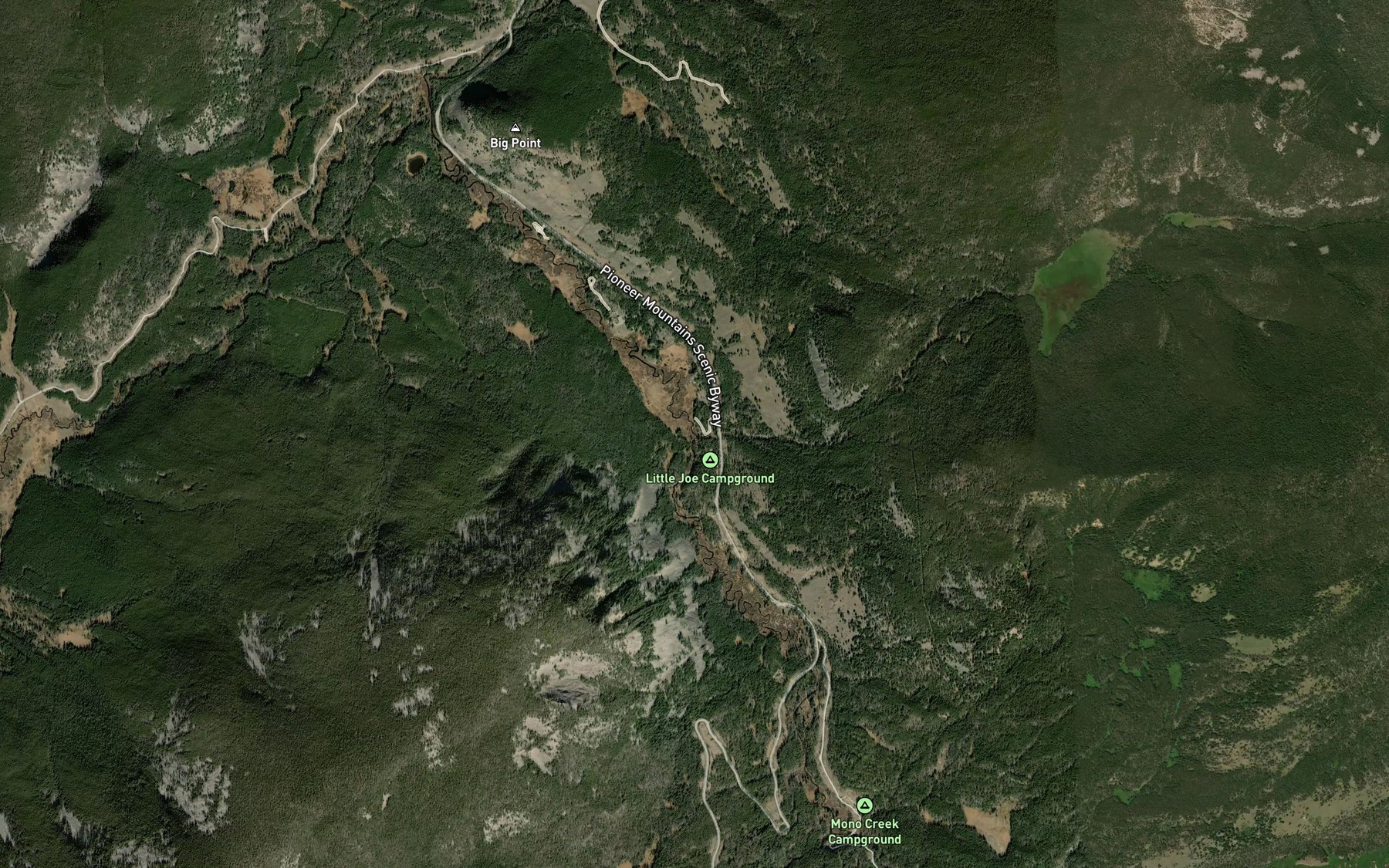 Satellite map of the Little Joe Creek