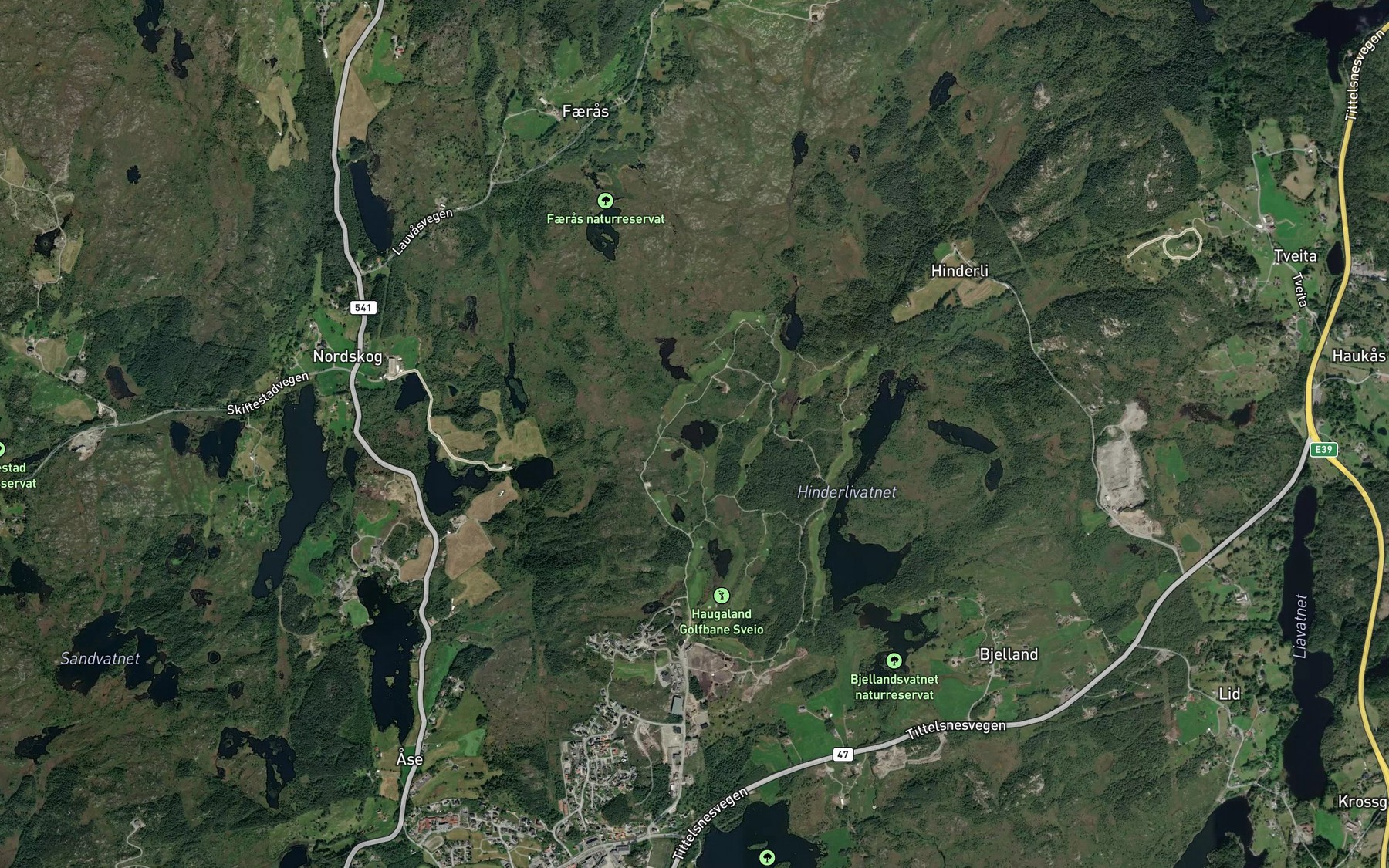 Satellite map of the Foretjorna