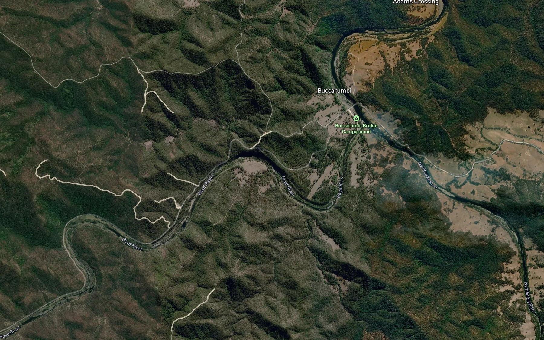 Satellite map of the Sheep Station Creek