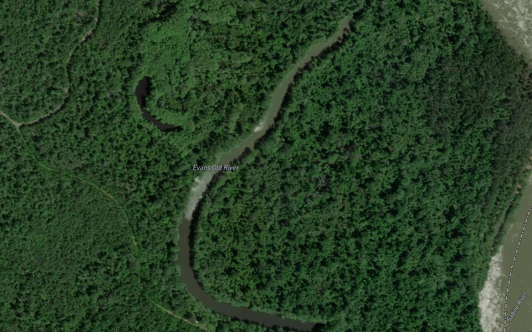 Satellite map of the Evans Old River