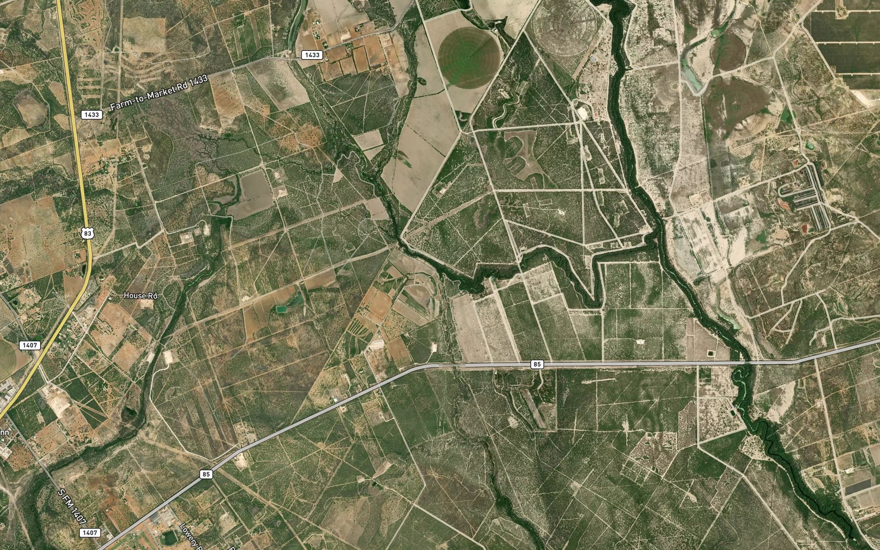 Satellite map of the Line Oak Slough