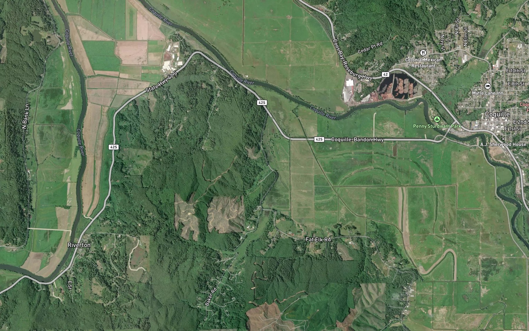 Satellite map of the Reservoir Creek