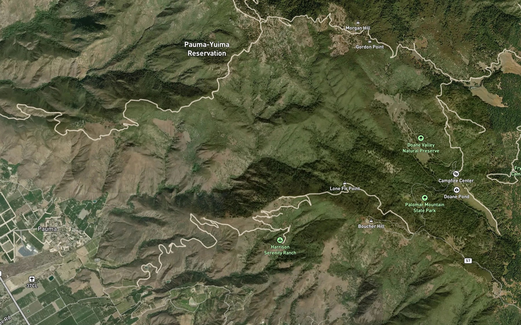 Satellite map of the Lion Creek