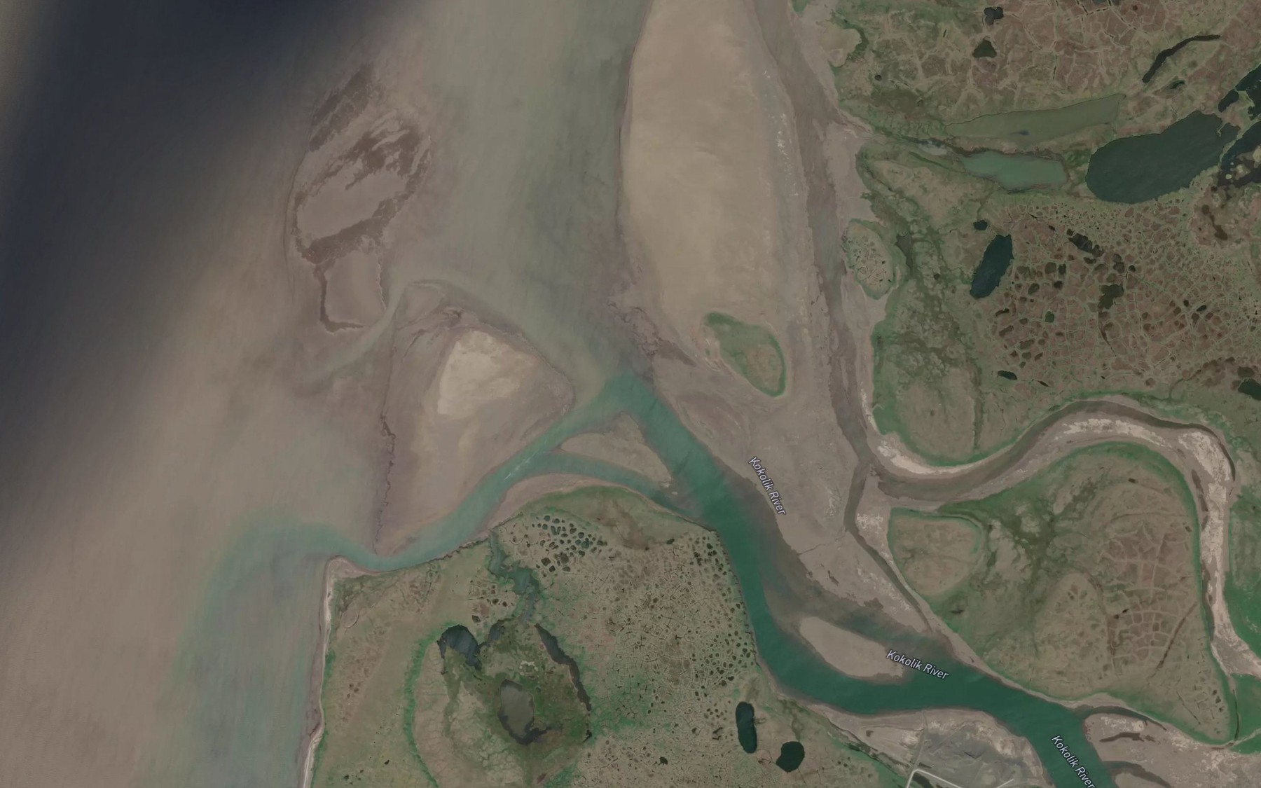 Satellite map of the Kokolik River