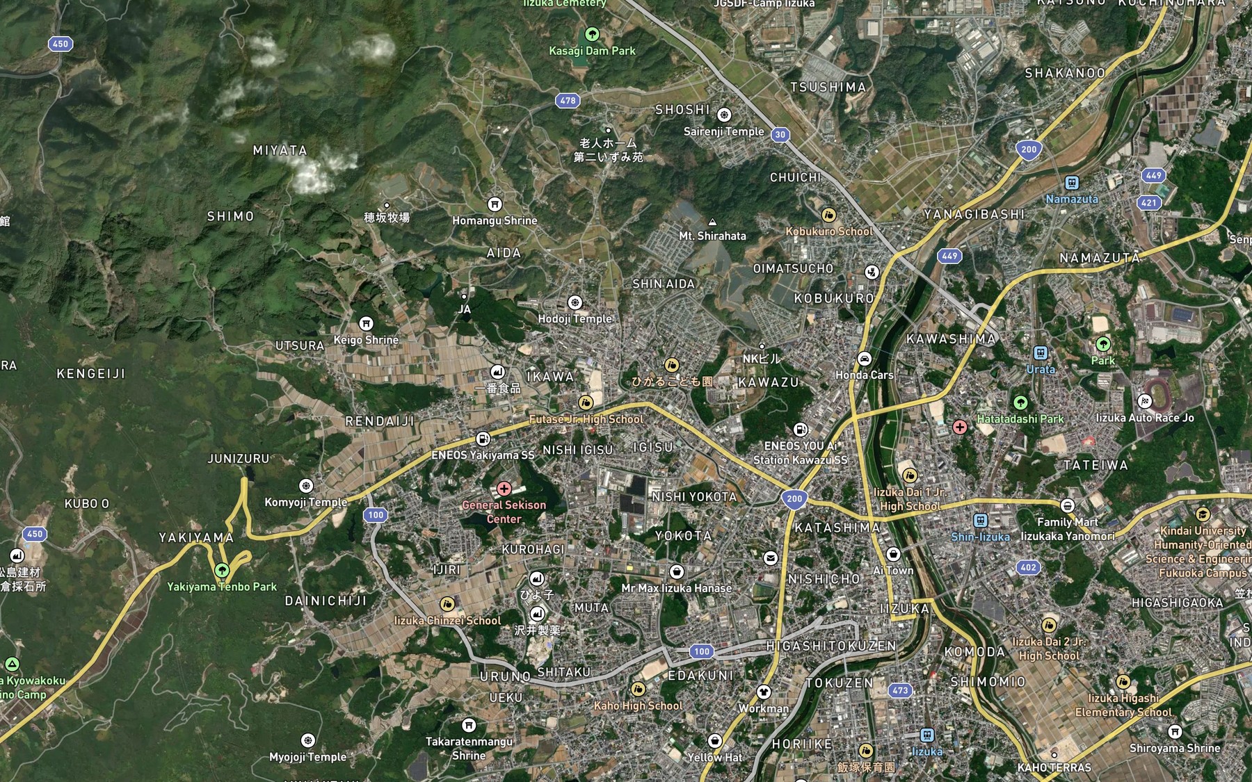 Satellite map of the Aida Gawa