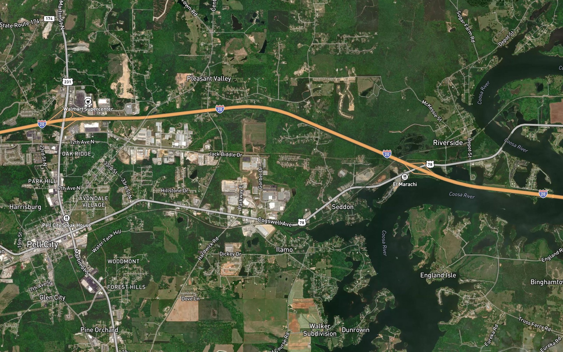 Satellite map of the West Branch Fishing Creek