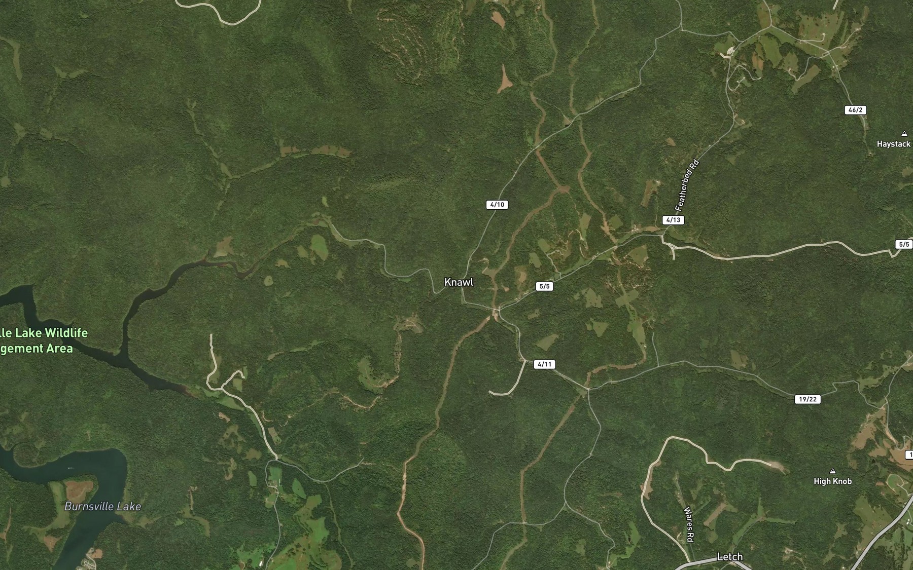 Satellite map of the Barbecue Run