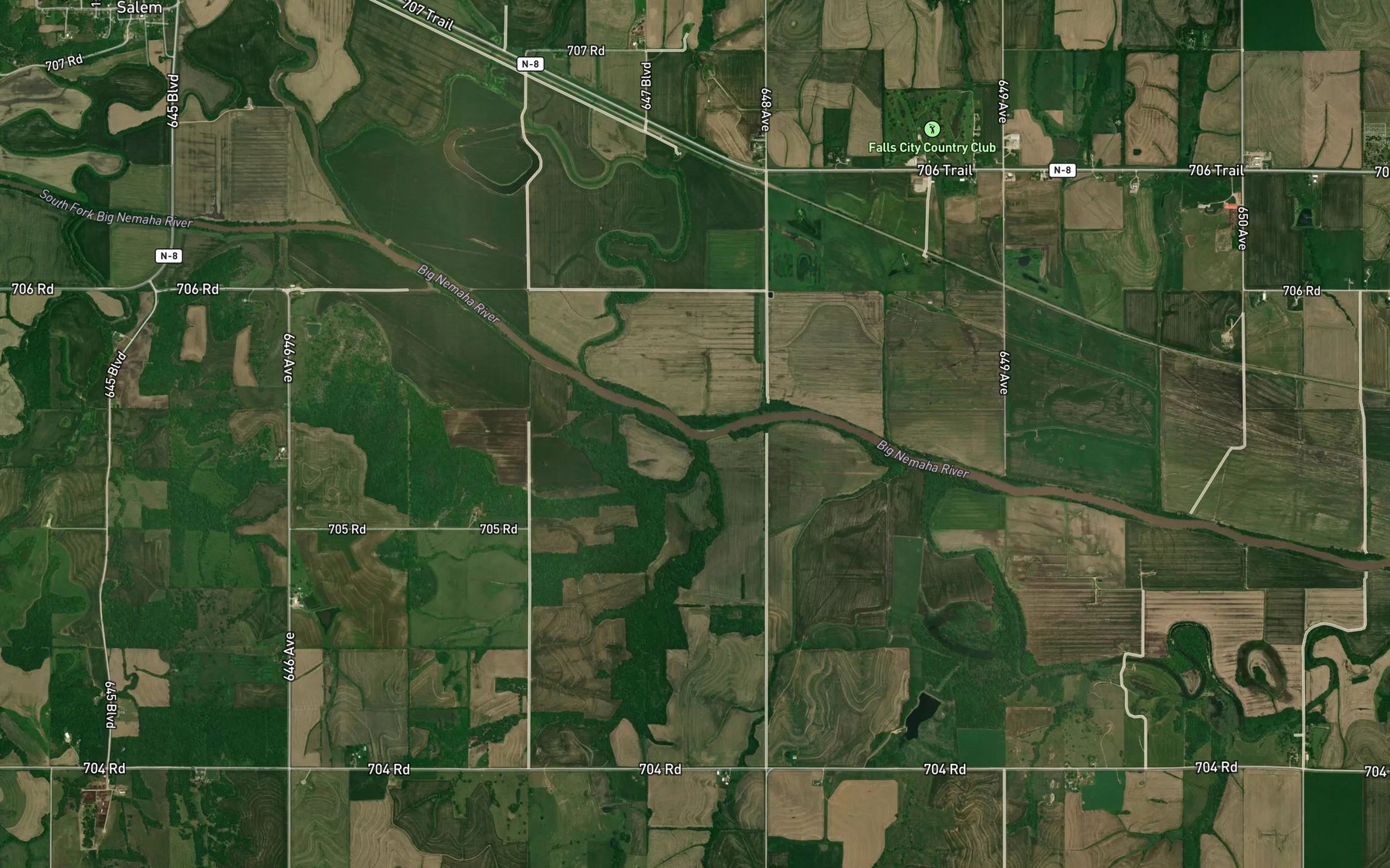 Satellite map of the Wildcat Creek