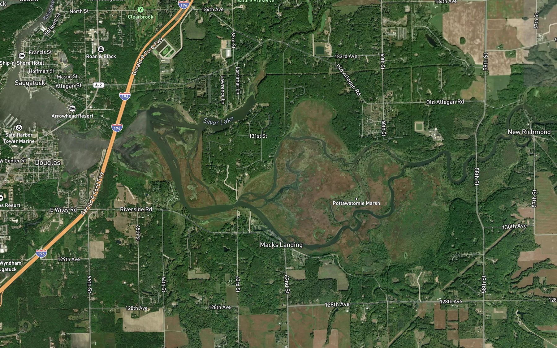 Satellite map of the Indian Cut