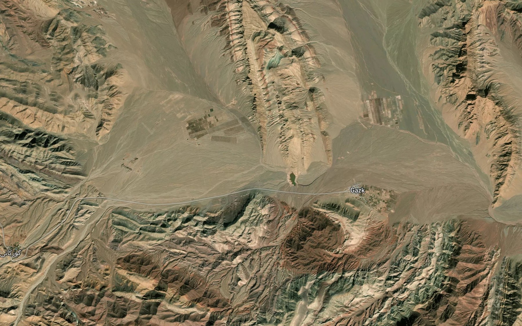 Satellite map of the Rudkhaneh-ye Posht Kuh-e Hashtadmehr