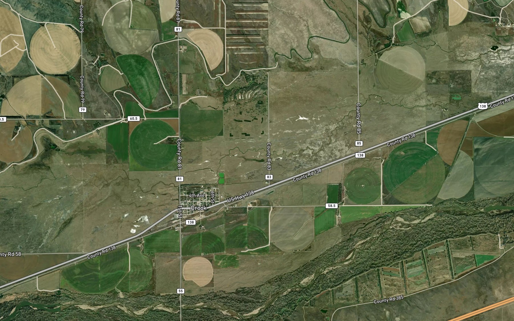 Satellite map of the Slaughter Pond