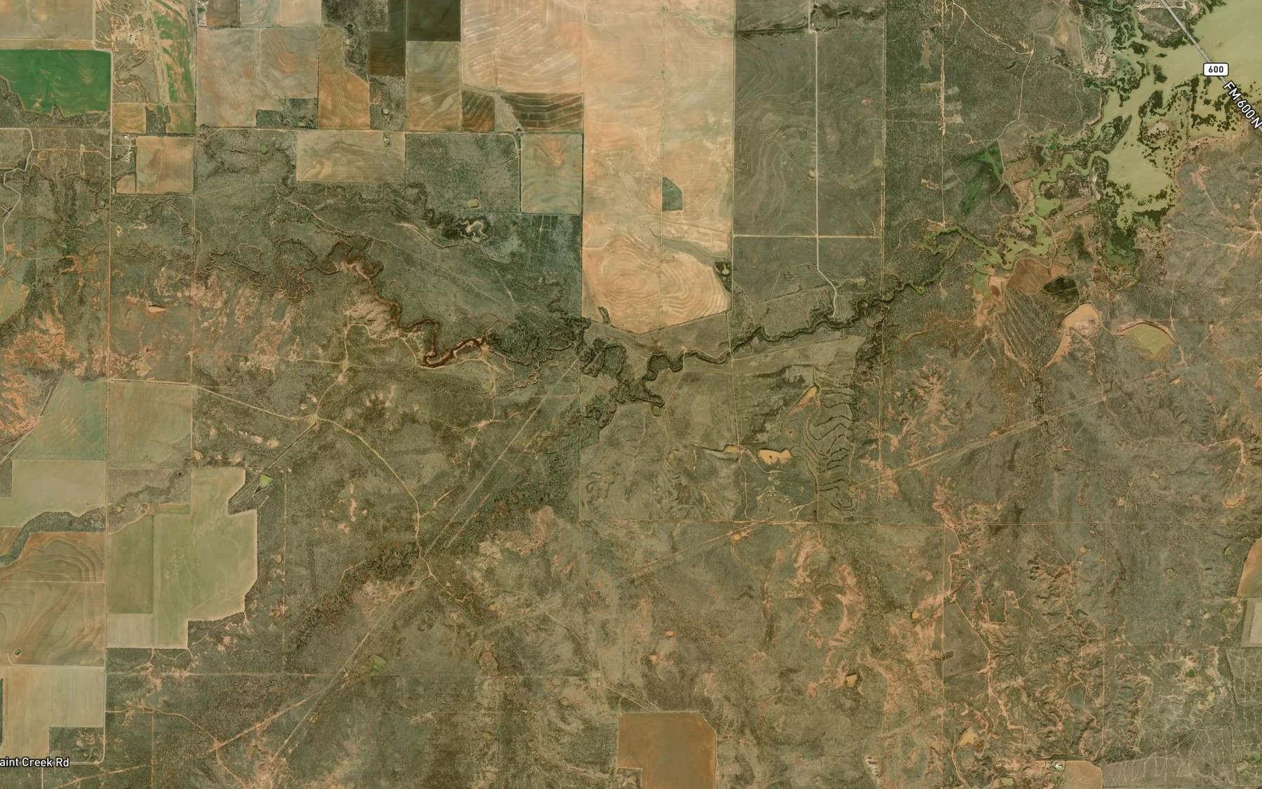 Satellite map of the Flat Paint Creek