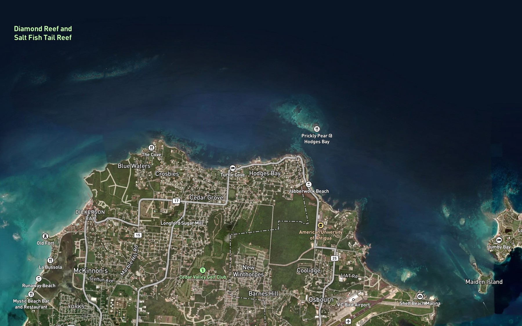 Satellite map of the Port Royal Bay