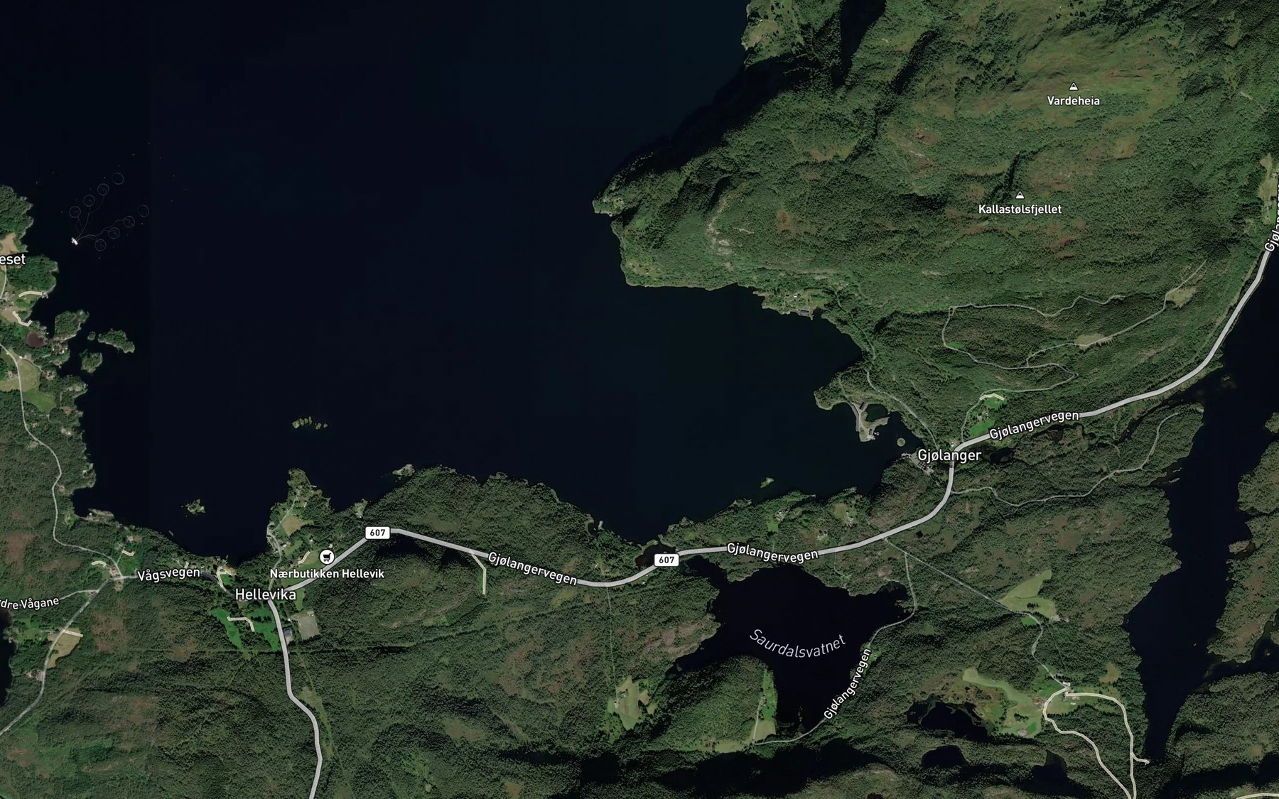 Satellite map of the Gjolangen