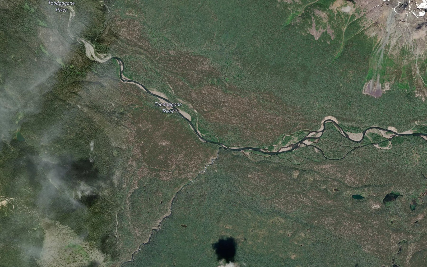 Satellite map of the Jock Creek