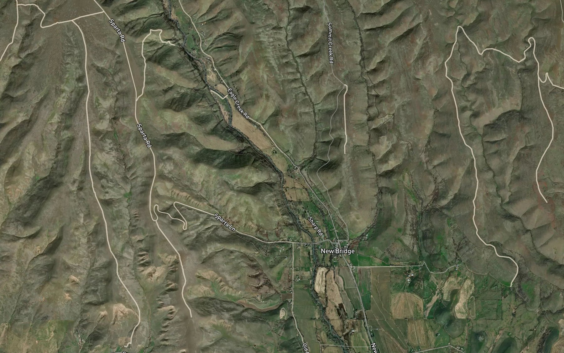Satellite map of the Barnard Creek