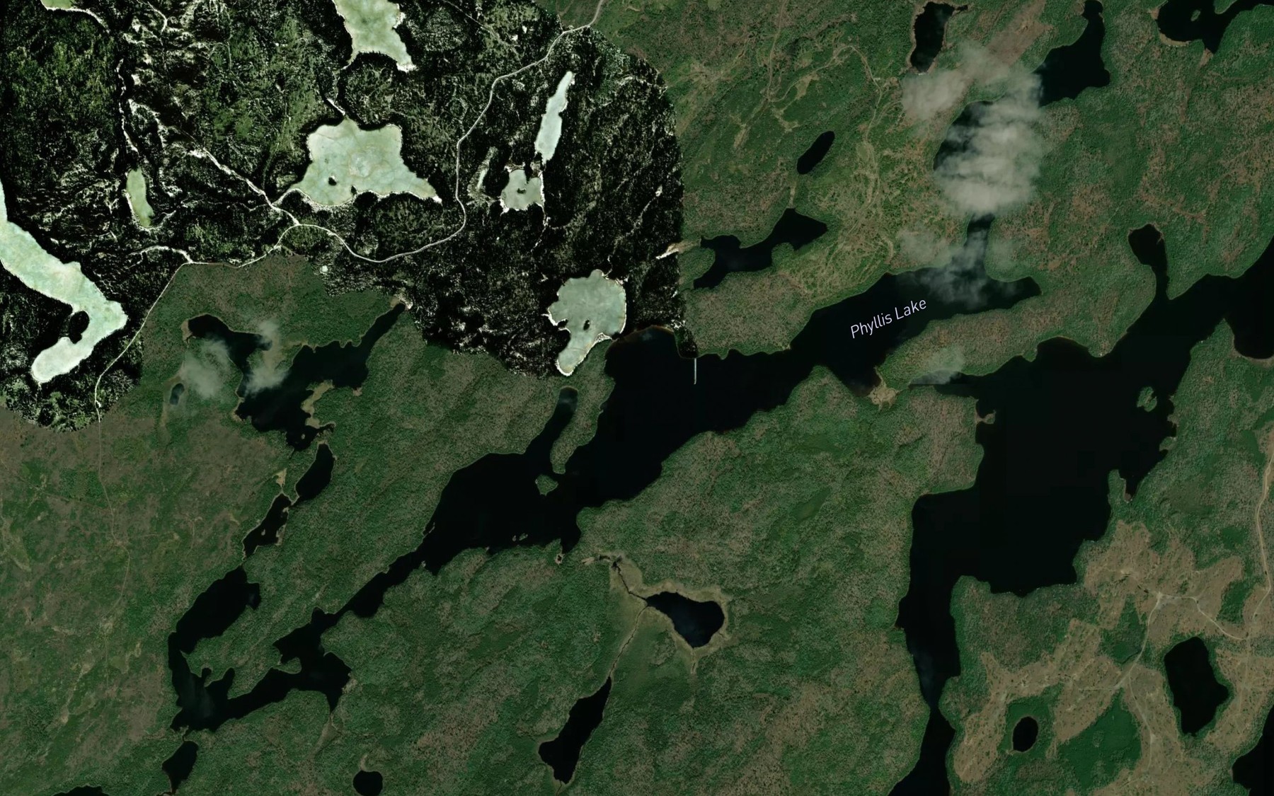 Satellite map of the Phyllis Lake