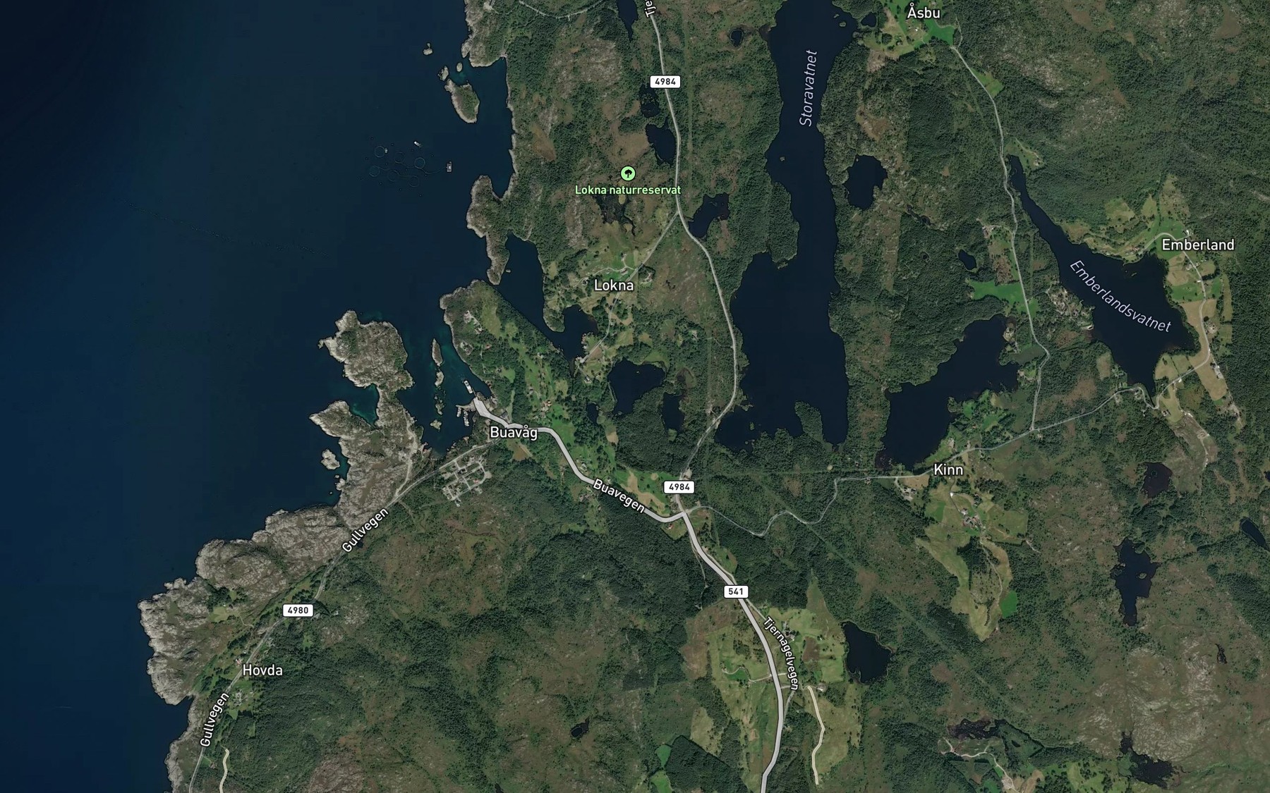 Satellite map of the Lundavatnet