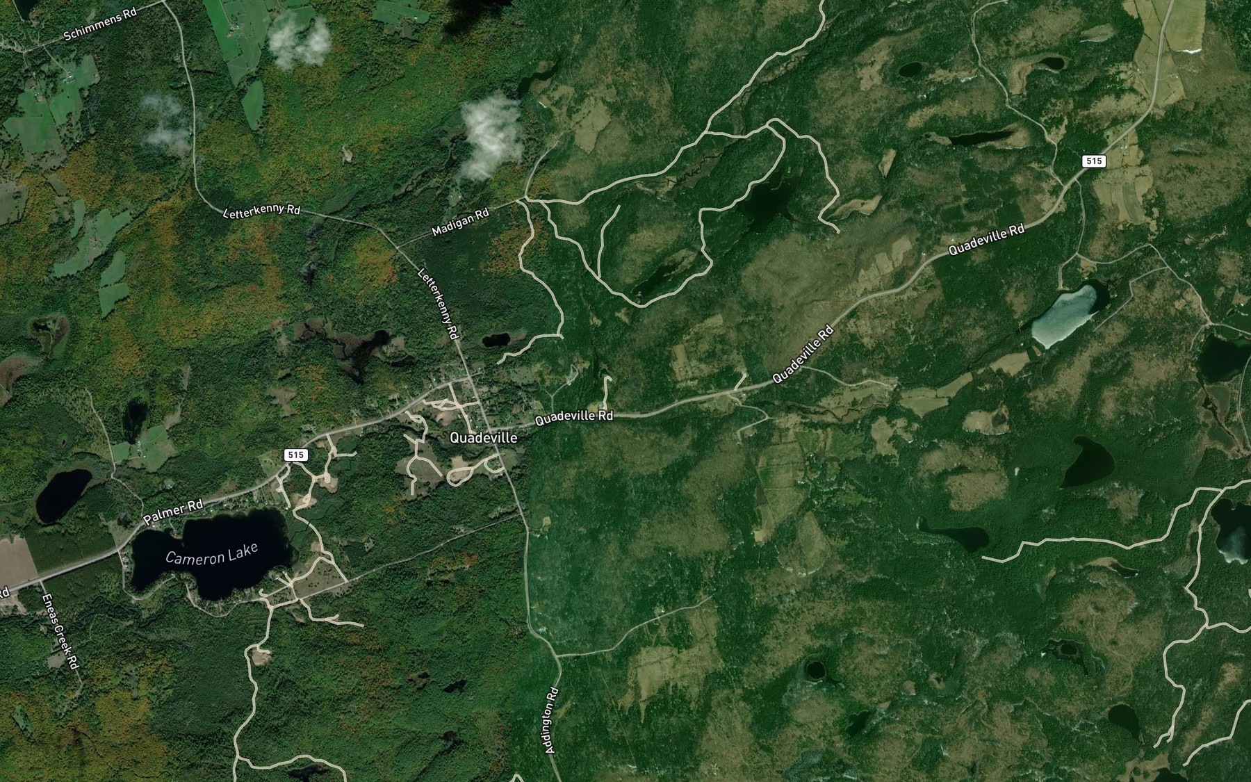 Satellite map of the Little Eneas Creek