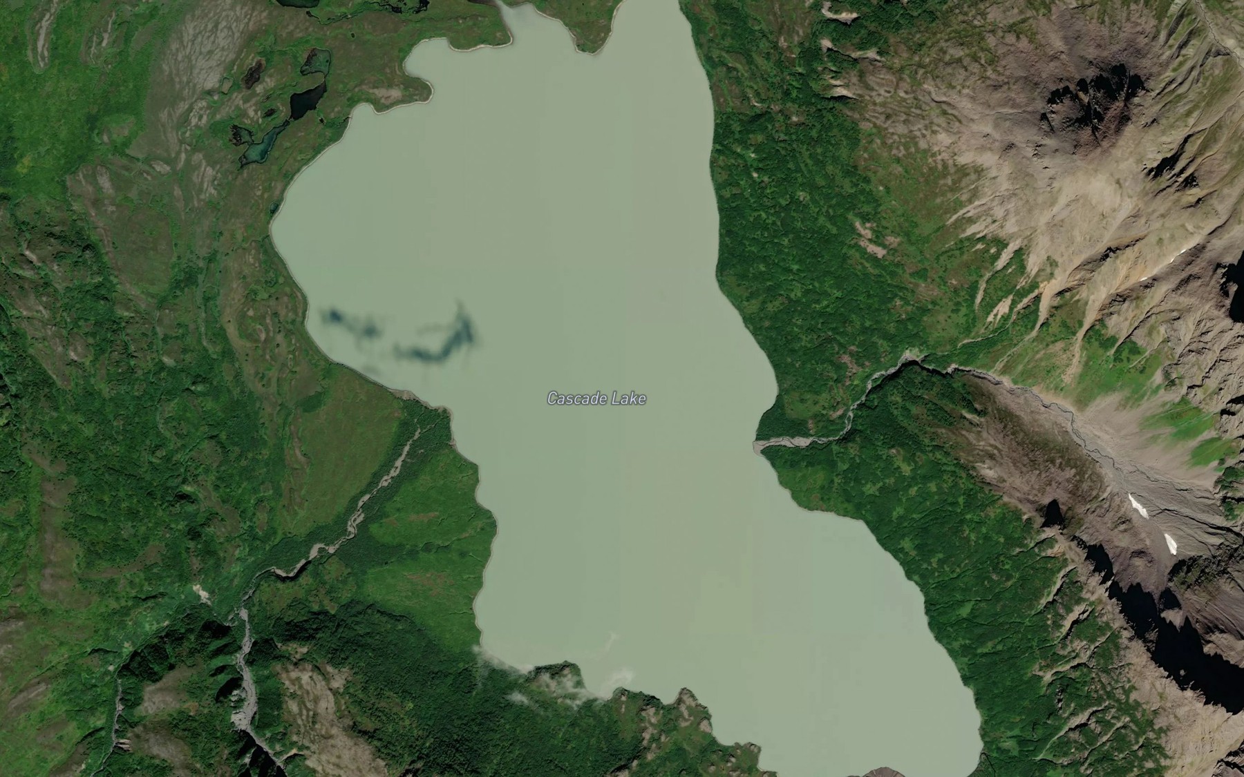 Satellite map of the Cascade Lake