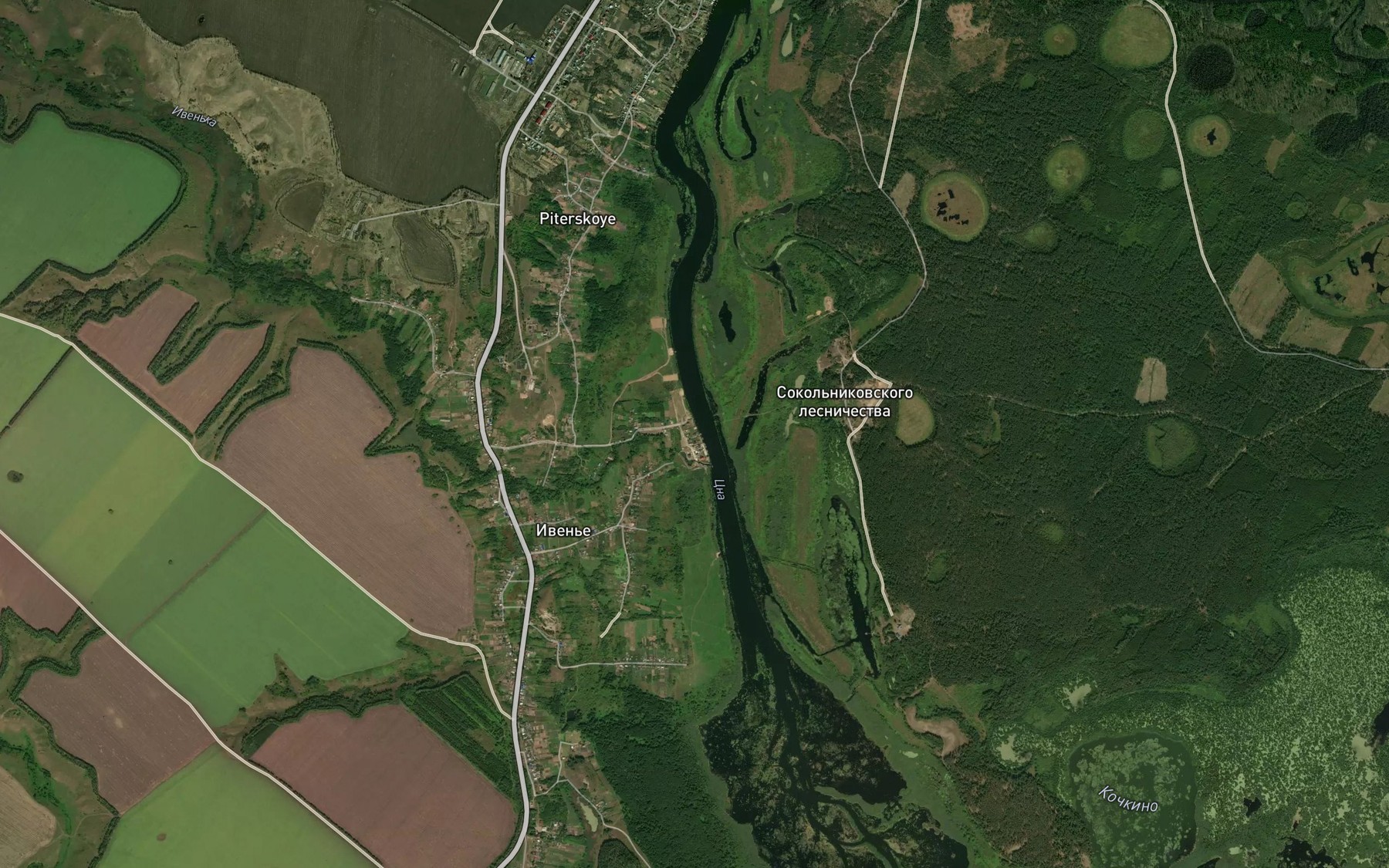 Satellite map of the Ivenka